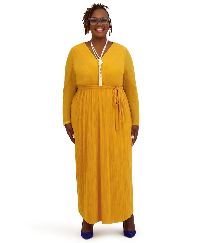 Kasper Women's V-Neck Long-Sleeve Dress