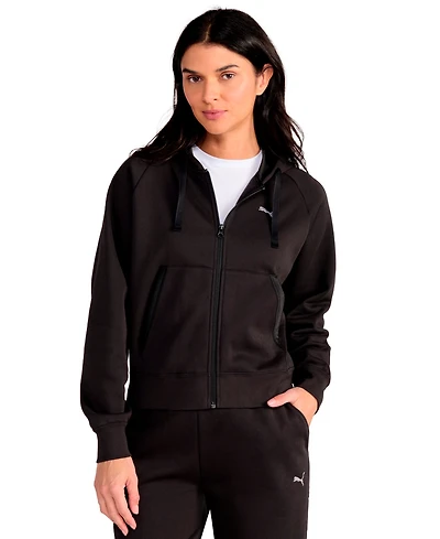 Puma Women's Elevated Satin Full-Zip Fleece Hoodie