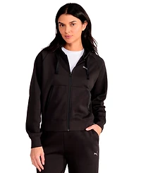 Puma Women's Elevated Satin Full-Zip Fleece Hoodie