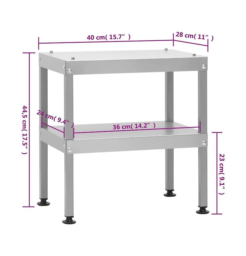 Table for Oven Smoker 15.7"x11"x17.5" Galvanized Steel