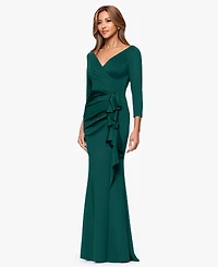 Xscape Women's 3/4-Sleeve Ruffle Long Dress
