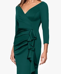 Xscape Women's 3/4-Sleeve Ruffle Long Dress