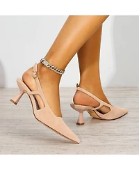 Berness Cleopatra Faux Suede Slingback Kitten Heels