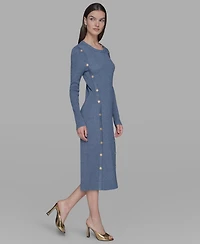 Karl Lagerfeld Paris Women's Long Sleeves Bodycon Dress