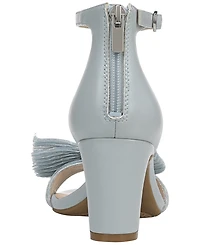 LifeStride Women's Florence-Bow Two Piece Block Heel Ankle Strap Sandals