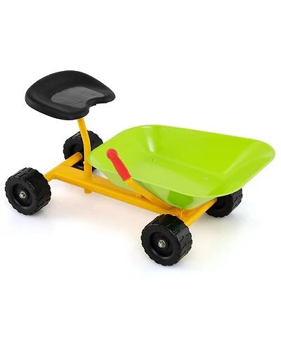 Gymax Kids Ride-On Sand Dumper Outdoor Sandbox Toy w/ Controllable Shovel & 4 Wheels