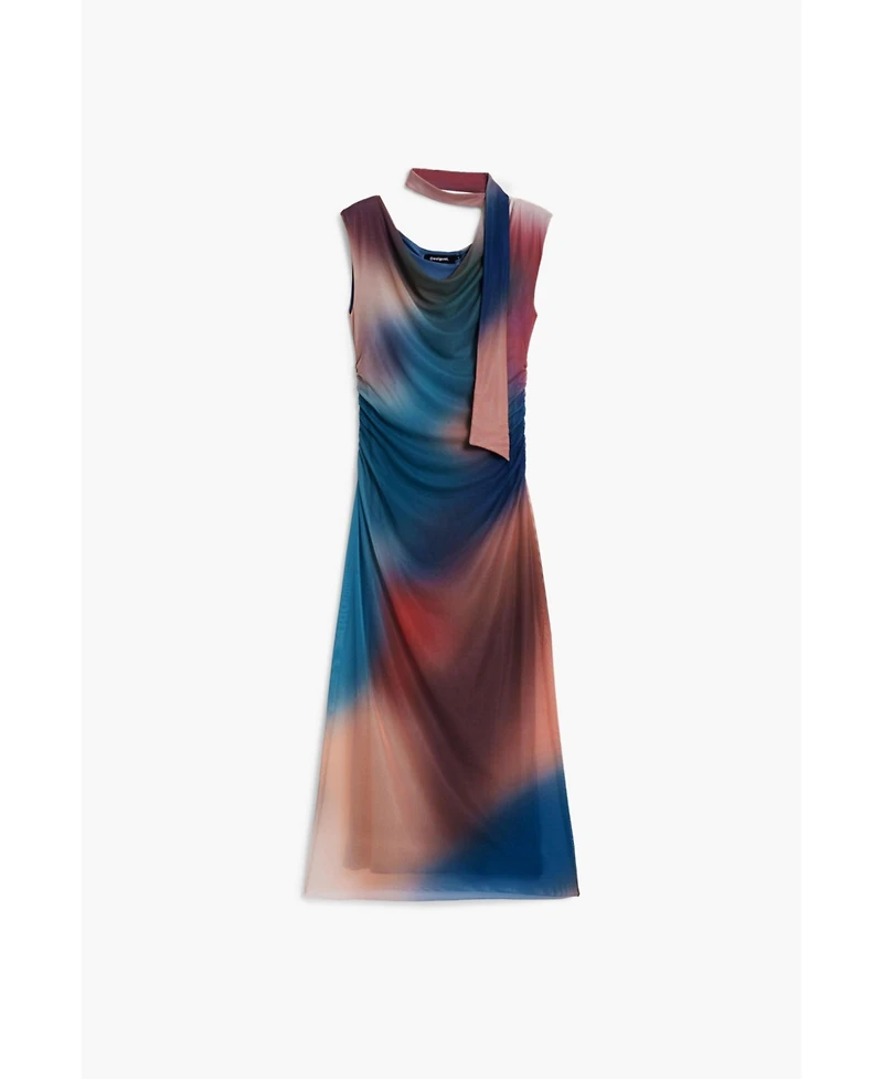 Desigual Women's Draped with Irregular Neckline Dress