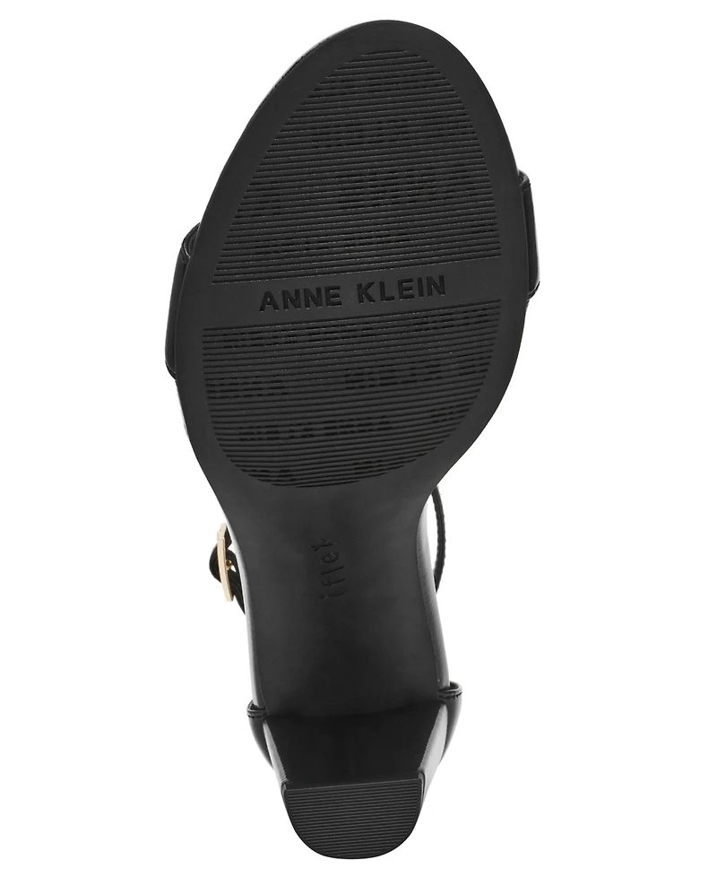 Anne Klein Women's Kourtney Two Piece Block Heel Dress Sandals