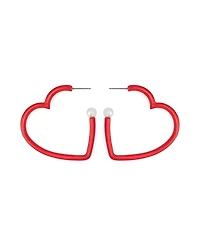 Betsey Johnson Faux Stone Love Spell Heart Hoop Earrings