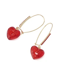 Betsey Johnson Faux Stone Love Spell Candy Heart Dangle Earrings