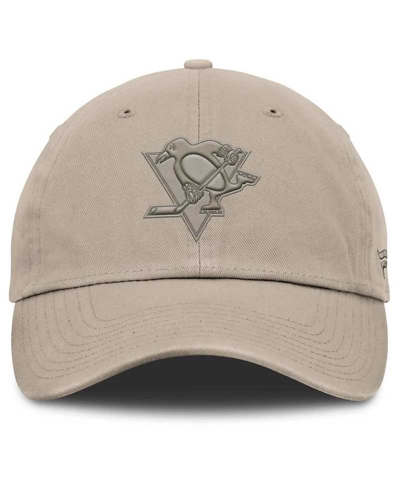 Fanatics Men's Tan Pittsburgh Penguins Authentic Pro Road Adjustable Hat