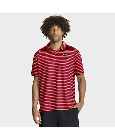 Nike Men's Red Georgia Bulldogs 2025 Coaches Premium Tour Stripe Dri-fit Polo Shirt