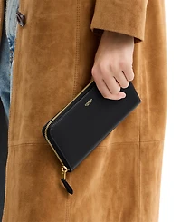 Coach New York Slim Accordion Leather Zip Wallet