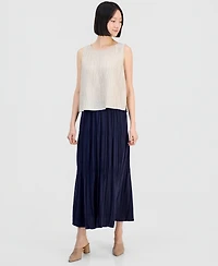 Eileen Fisher Women's Silk Solid-Color Smocked Tiered Skirt