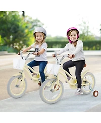 Sugift 18 Inch Kids Bike Adjustable with Training Wheels Ages 3-8 Years Olds-18 inches
