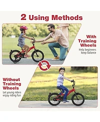 Sugift 12 Inch Kids Bike Adjustable Bicycle with Reflectors and Bell for 3-8 Years Old
