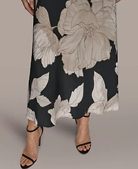 Donna Karan New York Women's Floral Print A-Line Long Dress