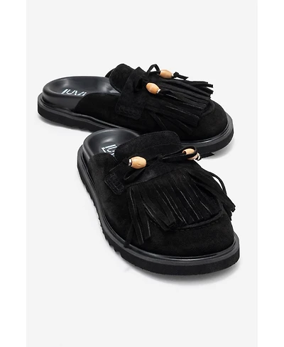 Forever & Always Shoes Women's Carol Tassel Leather Mule