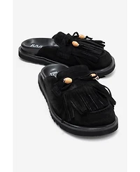 Forever & Always Shoes Women's Carol Tassel Leather Mule