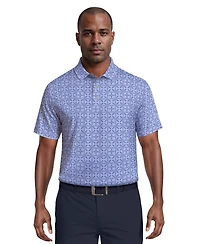 Pga Tour Men's Layered Boat Print Short-Sleeve Golf Polo Shirt