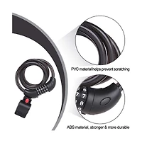 Batfox Bike Lock, 5.6 Ft Bicycle Cable, High Security 5 Digit Resettable Combination Coiling Ultra-Strong Anti Theft Cable with Bracket