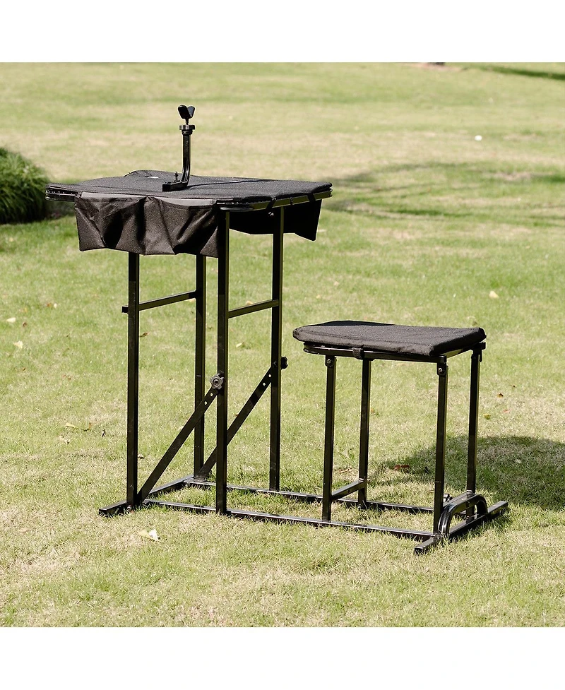 Sugift Foldable Shooting Bench with Adjustable Height Table