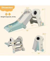 Skonyon 2-in-1 Toddler Slide with Astronaut Design, Foldable Indoor Climber