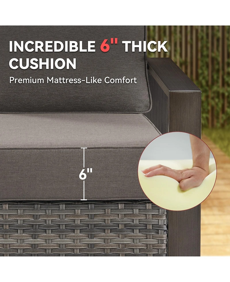 Gymojoy PlushCore 24 in. x 6 Olefin 2-Piece Deep Seating Outdoor Lounge Chair Sofa Cushion