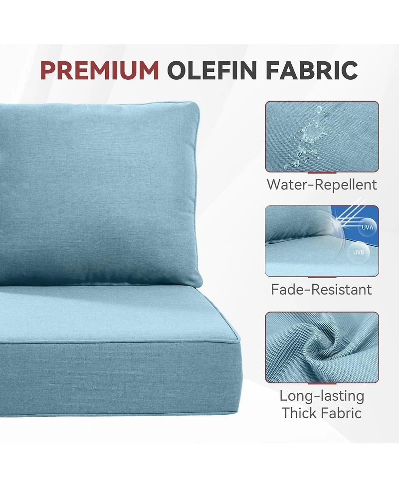 Gymojoy PlushCore 24 in. x 6 Olefin 2-Piece Deep Seating Outdoor Lounge Chair Sofa Cushion