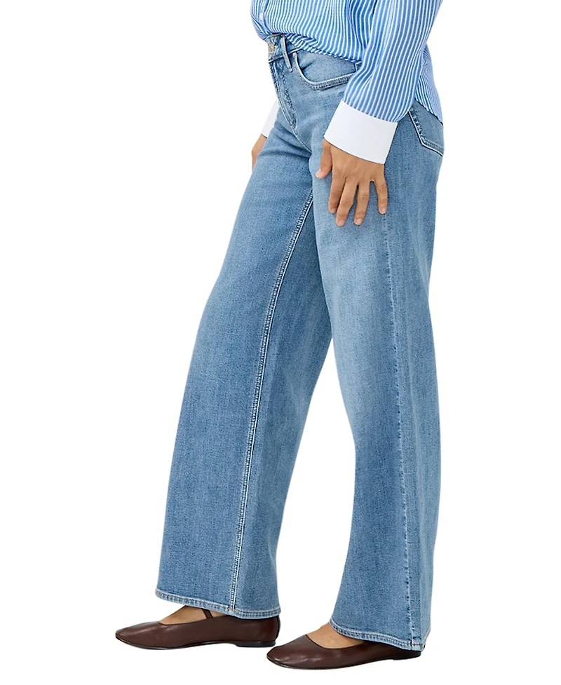 Silver Jeans Co. Women's Suki Mid Rise Curvy Fit Wide Leg