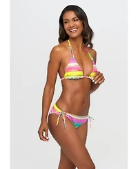 Lascana Sparkle Striped Triangle Bikini Top Classic Bottom Collection