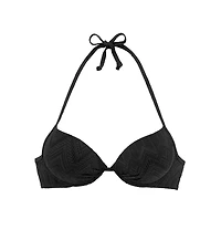 Lascana Women's Textured Push Up Bikini Swimsuit Top Bra Sizing