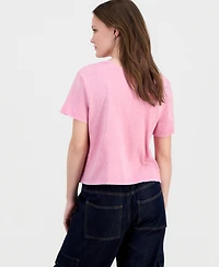 Rebellious One Juniors' Stamp Short-Sleeve Cotton T-Shirt