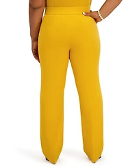 Kasper Women's Pull-On Rivet Faux Extend Tab Trousers