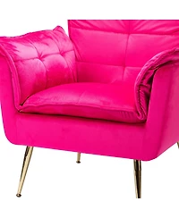 Velvet Accent Chair with Gold Legs for Living Room Bedroom