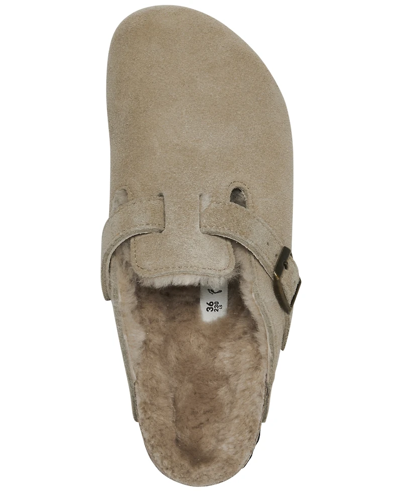 Birkenstock Women's Boston Shearling Suede Leather Clogs from Finish Line