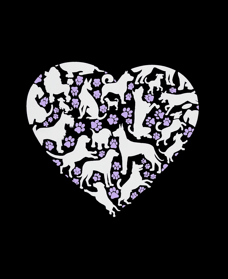 La Pop Art Women's Dog Heart Crew Neck T-Shirt