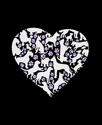 La Pop Art Women's Dog Heart Crew Neck T-Shirt