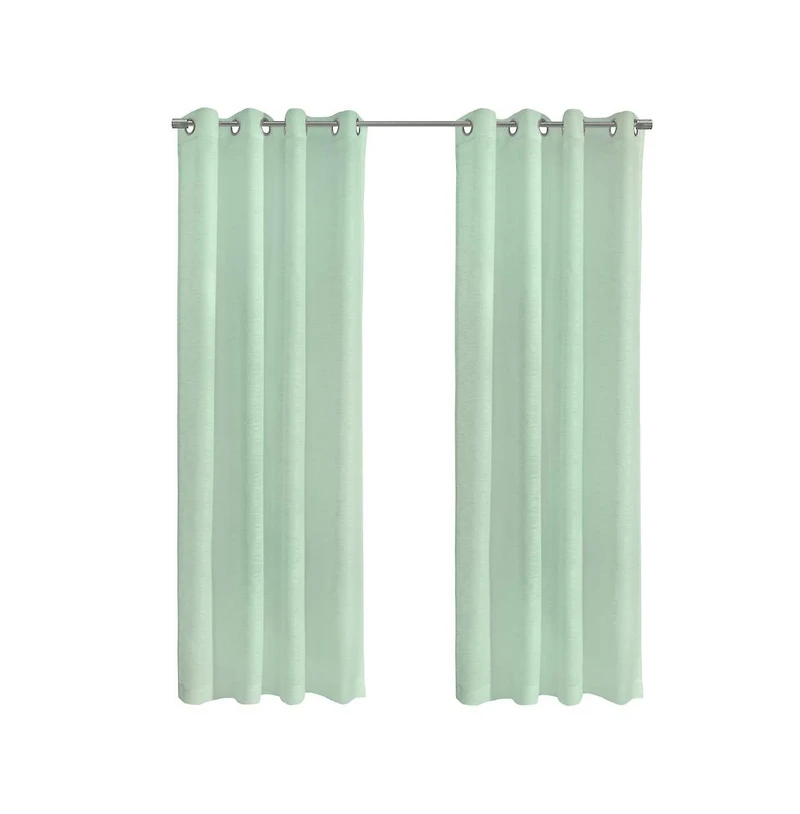 Habitat Boucle Sheer Premium Stylish and Functional Grommet Curtain Panel 52" x 63" Surf Spray