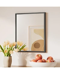 Keonjinn Inch Brushed Black Bathroom Vanity Mirror Metal Framed Over Sink Wall Mirror Horizontal/Vertical