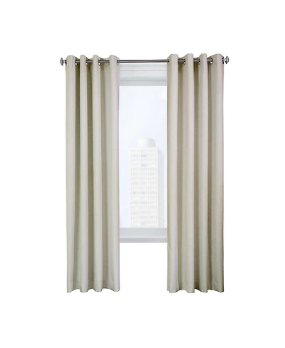 Thermaplus Ventura Blackout Uv Protection Grommet Curtain Panel Pair for Windows Each 52" x 95" Natural