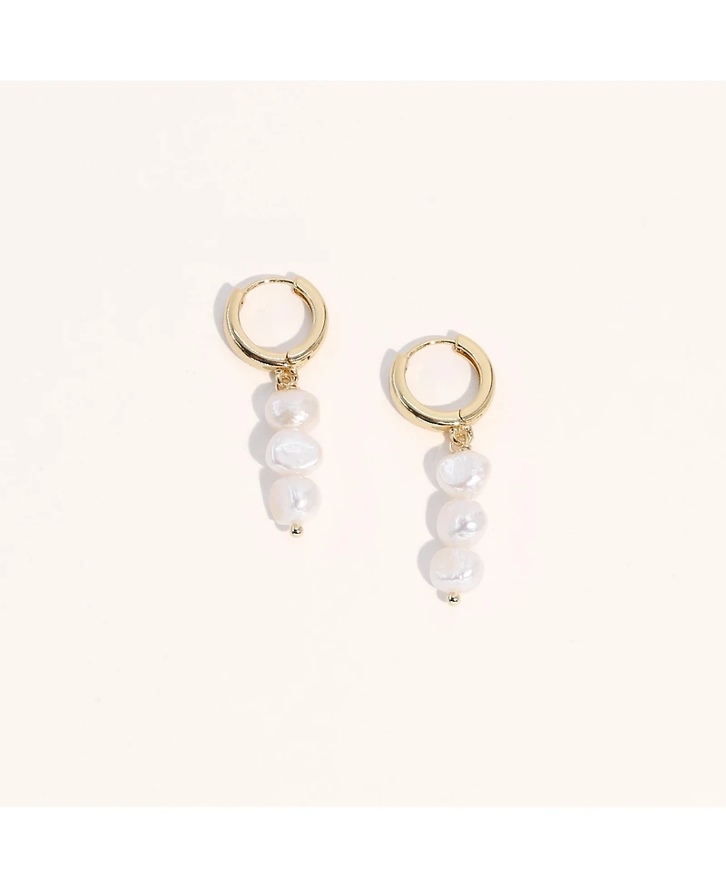 Joey Baby Freshwater Pearl Drop Hoop Earrings