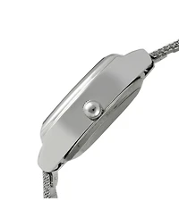 Peugeot Women's Silver Dial Sun Moon Watch 30x20mm Calendar Mesh Bracelet