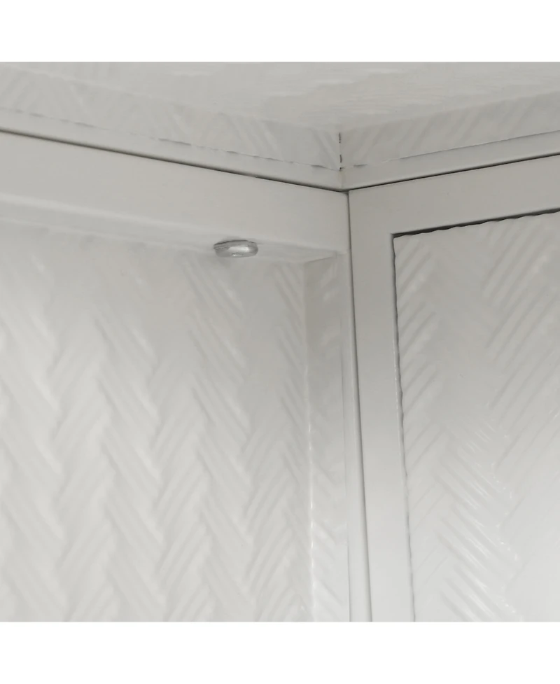 sumyeg 27.56" Two-Door Wall Cabinet with Glass Doors and Three-Tier Storage Featuring Woven Pattern for Living Spaces