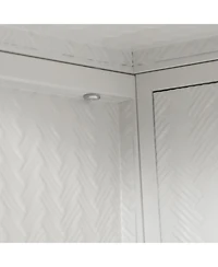 sumyeg 27.56" Two-Door Wall Cabinet with Glass Doors and Three-Tier Storage Featuring Woven Pattern for Living Spaces