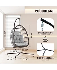 Vlsrka 3-Piece Outdoor Swivel Wicker Rocking Chair Set