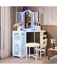 Vlsrka Vanity Makeup Desk with Mirror and Lights