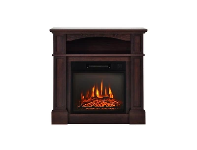 Sugift 18 Inch 1400W Electric Tv Stand Fireplace with Shelf