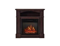 Sugift 18 Inch 1400W Electric Tv Stand Fireplace with Shelf