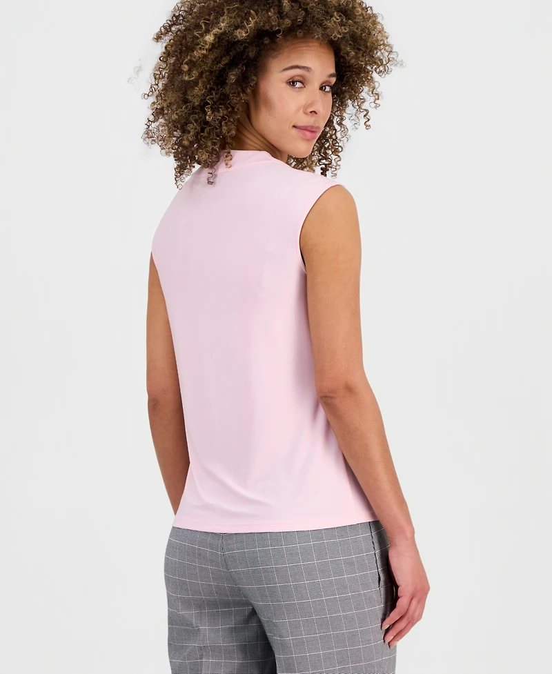 Kasper Women's Cowlneck Cap-Sleeve Top